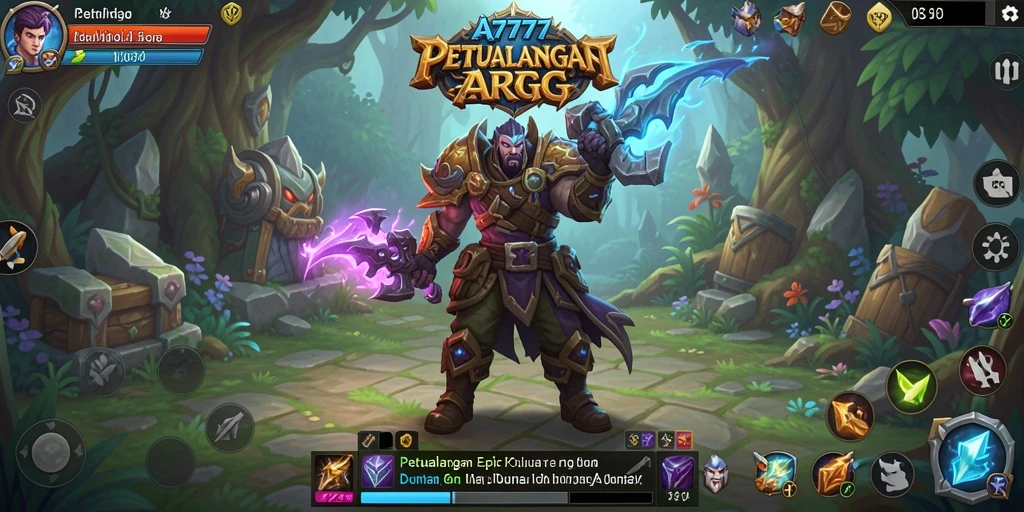 Screenshot gameplay menarik A7777 menampilkan aksi ARPG yang mendebarkan.