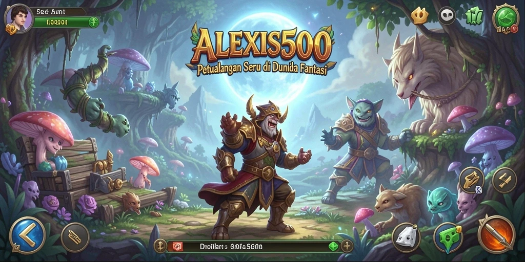 Tangkapan layar utama dari gameplay ALEXIS500 menunjukkan eksplorasi yang mendebarkan.