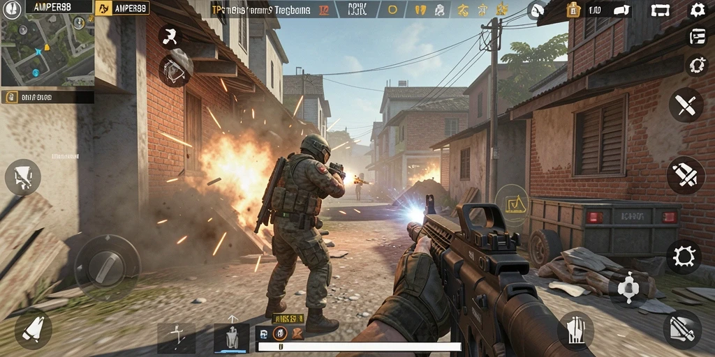 Tampilan mendebarkan dari gameplay TPS AMPER88 yang seru.