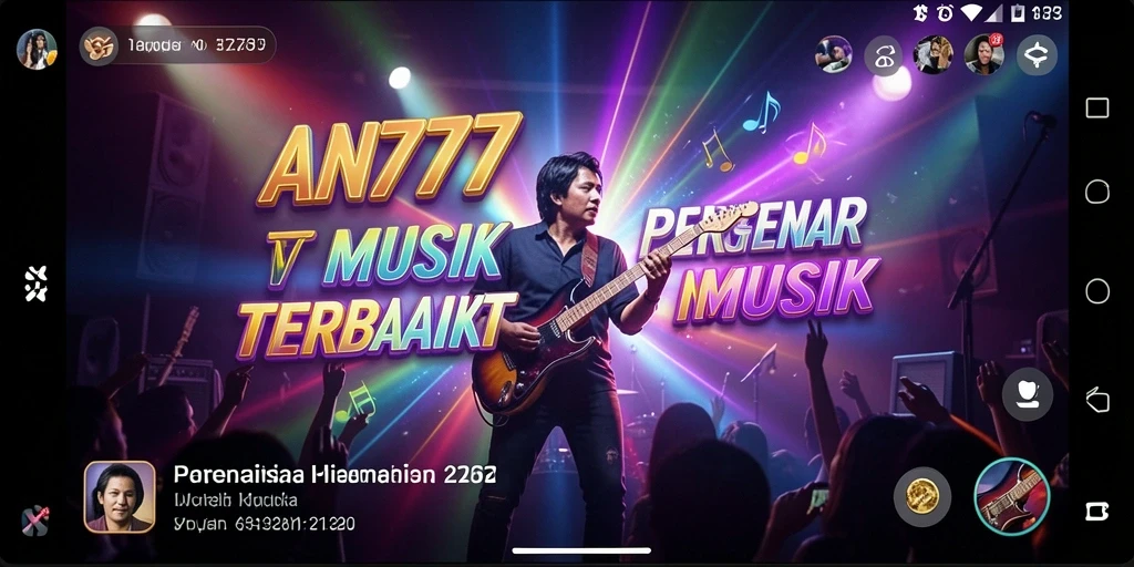 Tampilan utama AN777 yang menunjukkan gameplay musik yang seru.
