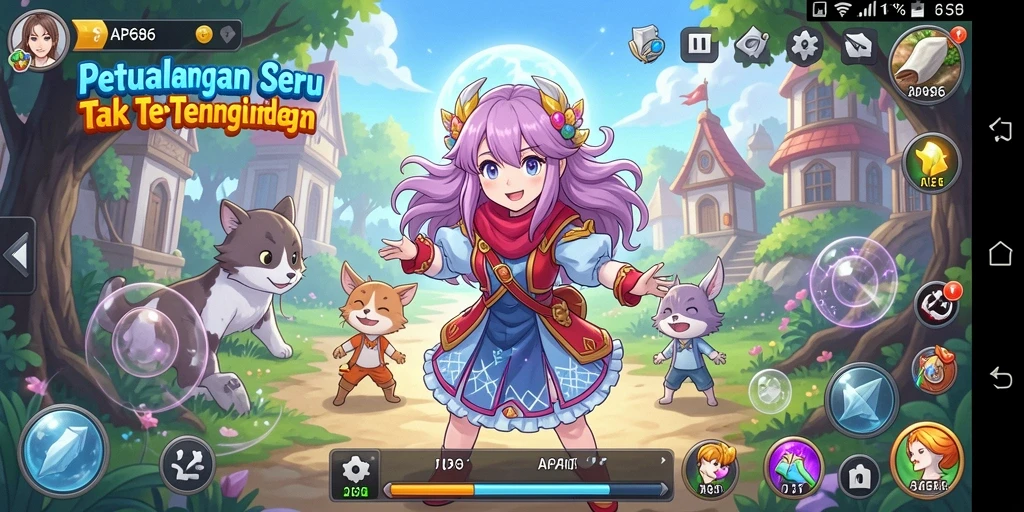 Tampilan menarik dari gameplay AP686 dalam dunia Anime.