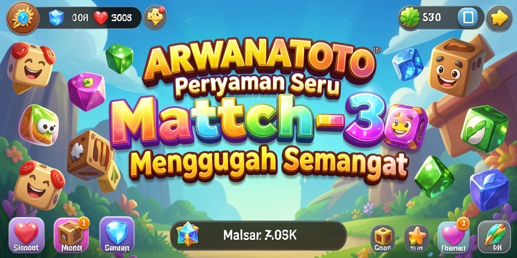 Tampilan menarik dari gameplay ARWANATOTO saat menyelesaikan level Match-3.