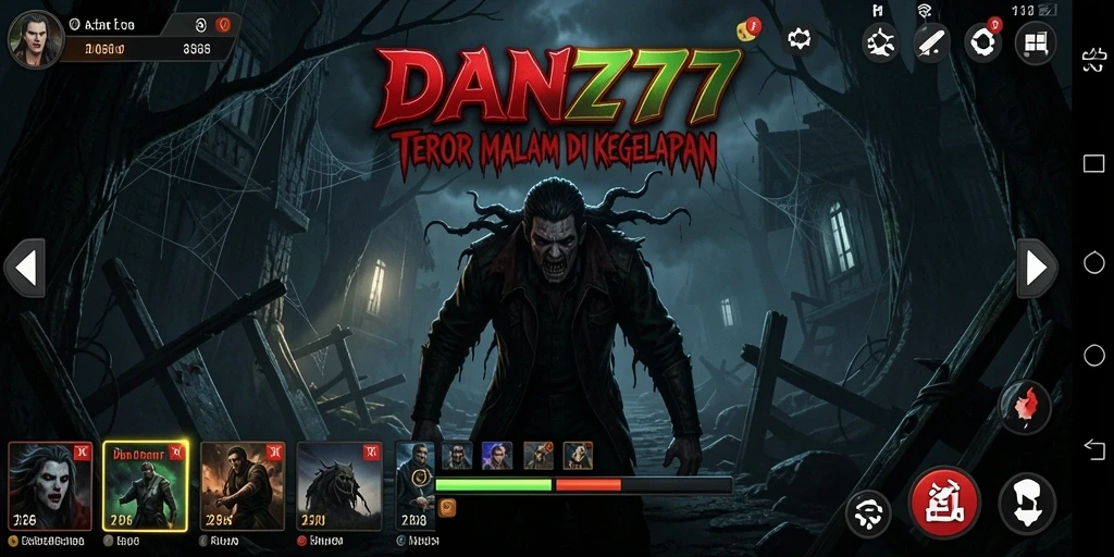 Screenshot gameplay menunjukkan suasana menyeramkan dan mencekam dari DAN777.