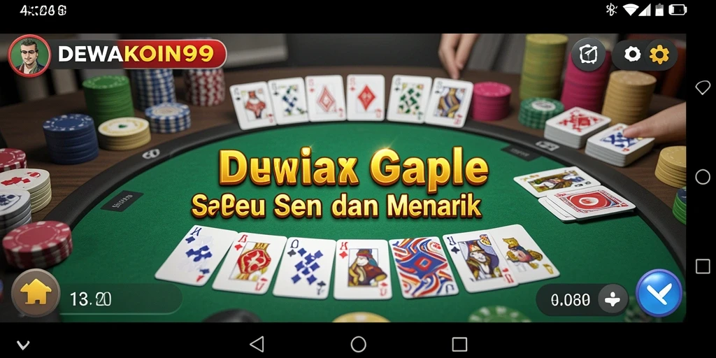 Screenshot menunjukkan momen seru dalam permainan Gaple DEWAKOIN99.