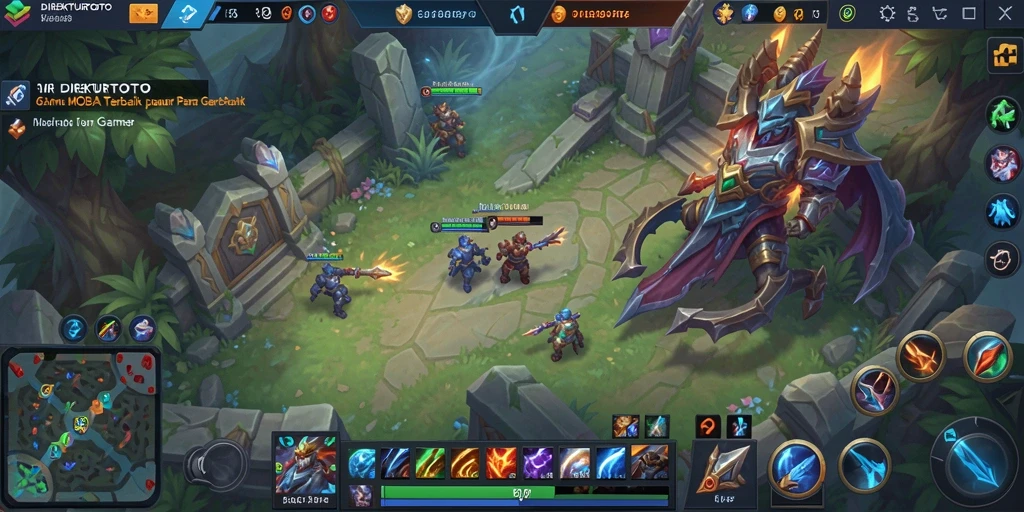 Tangkapan layar <strong>DIREKTURTOTO</strong> menunjukkan pertandingan MOBA yang penuh aksi.