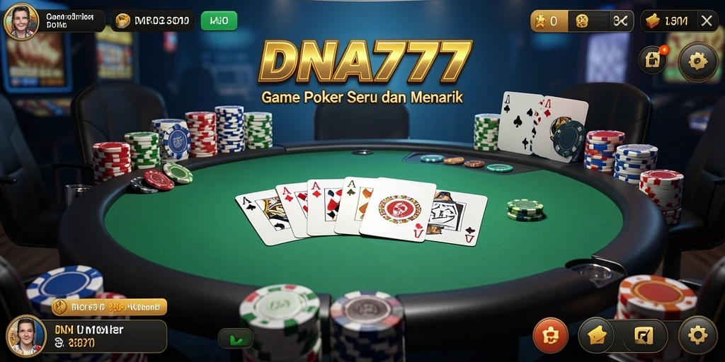 Tampilan screenshot DNA777 menampilkan aksi seru permainan Poker.