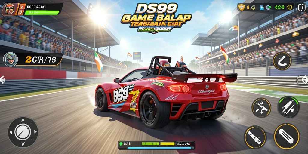 Gameplay mengasyikkan dengan kecepatan tinggi dan mobil yang tersedia.