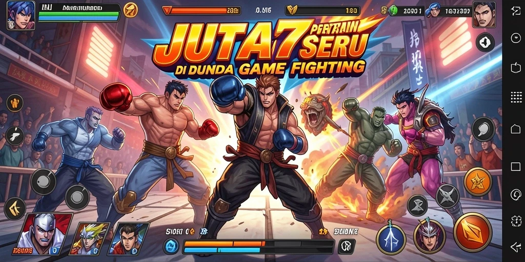 Screenshot gameplay JUTA7 menampilkan pertarungan yang intens dan karakter yang dinamis.