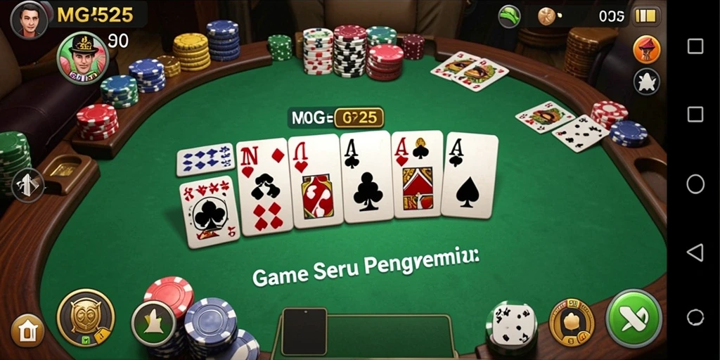 Tampilan gameplay seru dari MG525 saat bermain Domino.