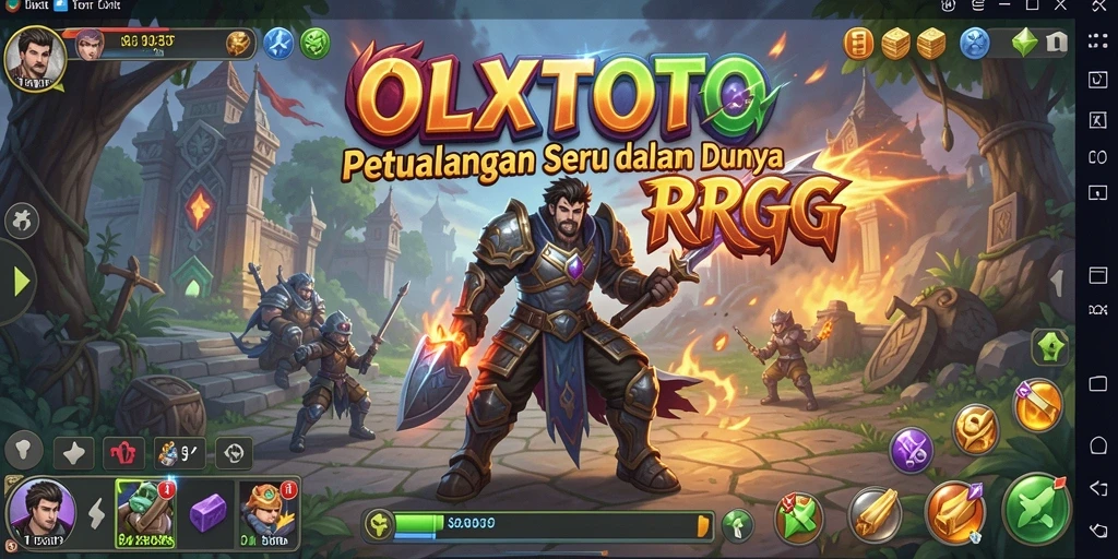 Screenshot OLXTOTO menampilkan suasana pertempuran epik dalam game RPG.