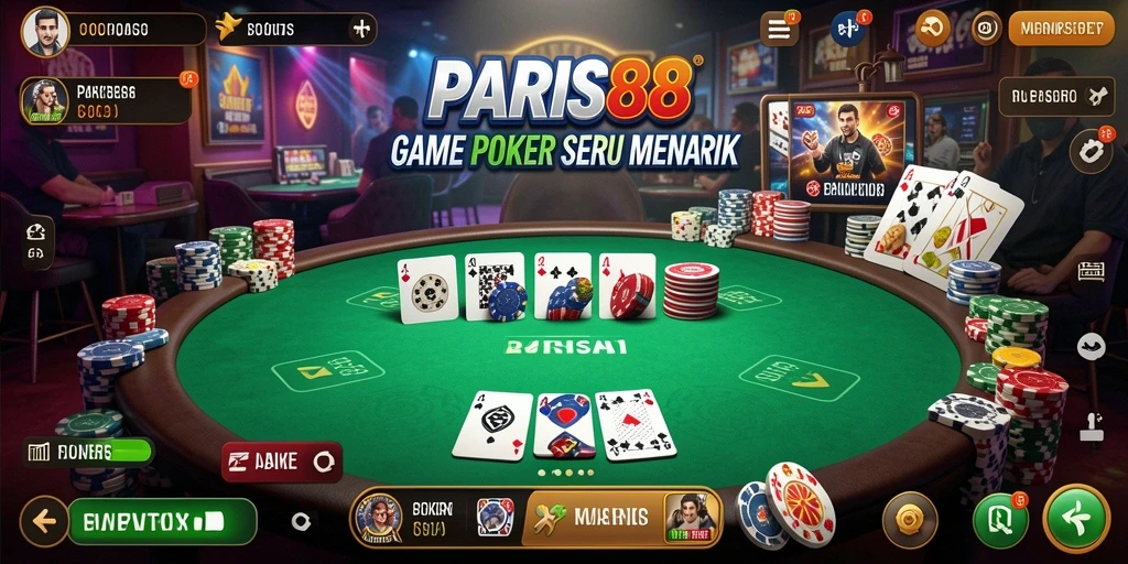 Tampilan menarik dari gameplay Poker di PARIS88.