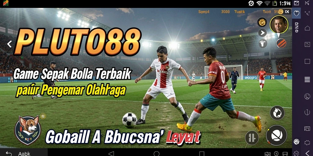 Tampilan gameplay menarik dari PLUTO88 dengan aksi sepak bola yang mendebarkan.