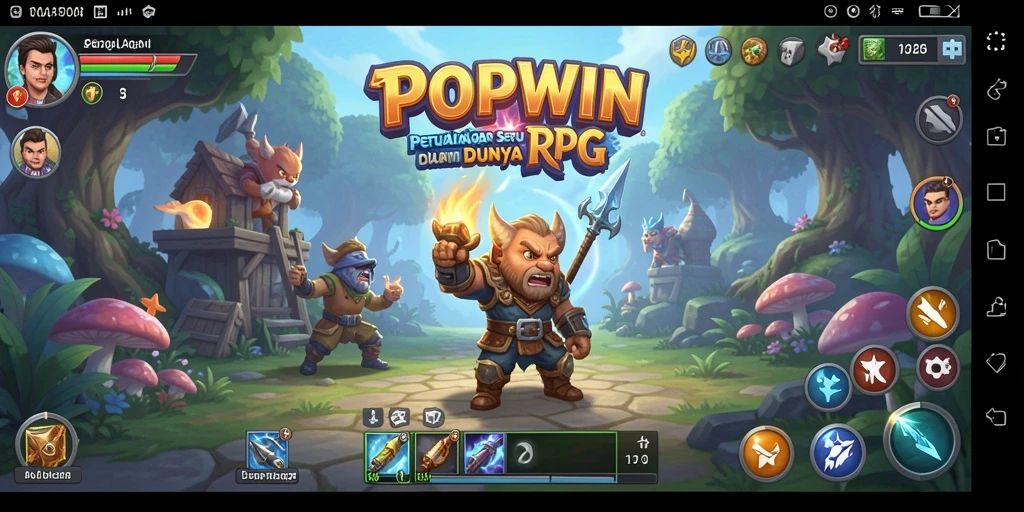 Tangkapan layar gameplay POPWIN memperlihatkan aksi RPG yang mendebarkan.