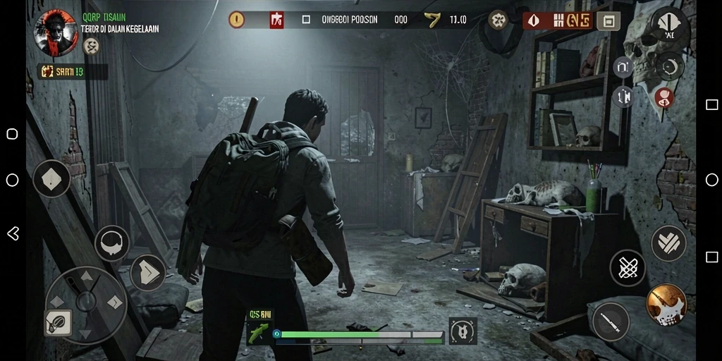 Gameplay QQRP yang menegangkan dengan suasana horor yang mencekam.
