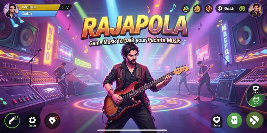 Tampilan gameplay RAJAPOLA yang seru dan interaktif dengan musik.
