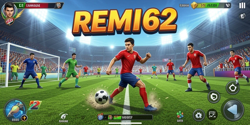 Screenshot REMI62 menunjukkan aksi seru dalam permainan olahraga.