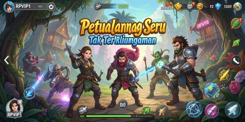 Tampilan gameplay menarik dalam RPVIP1, mengeksplorasi dunia petualangan.