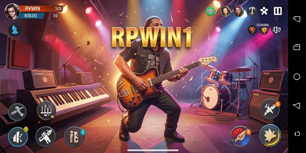 Tampilan gameplay <strong>RPWIN1</strong> dengan elemen musik yang menarik.