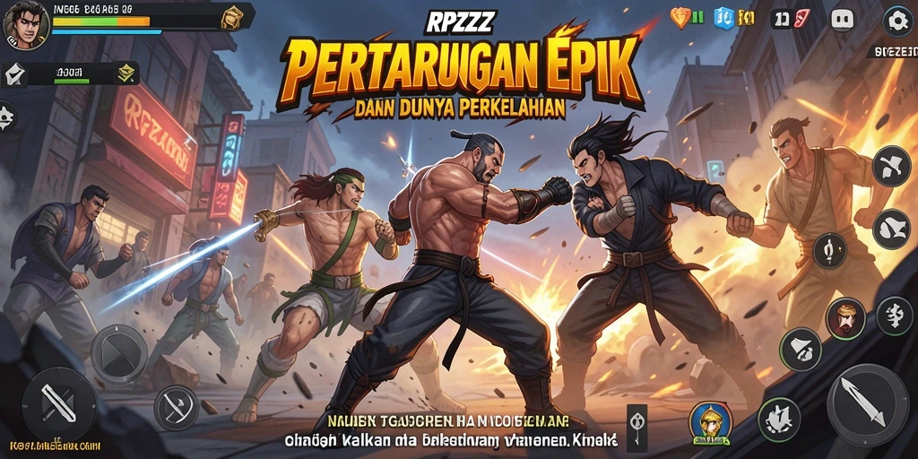 Tampilan gameplay RPZZZ yang seru saat bertarung di arena.