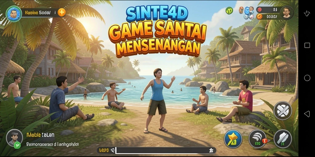 Screenshot gameplay SINTE4D yang penuh warna dan interaksi menyenangkan.