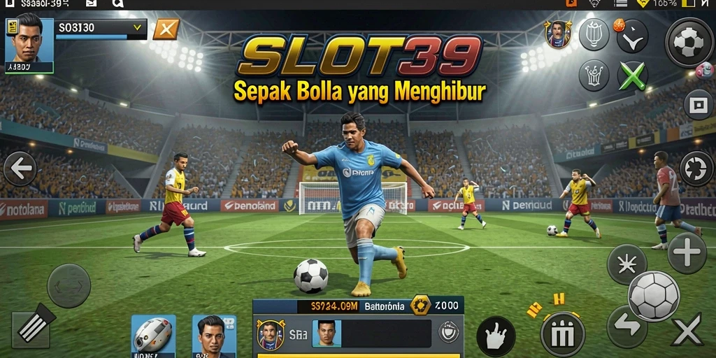 Screenshot SLOT39 menampilkan aksi pemain dalam pertandingan sepak bola.