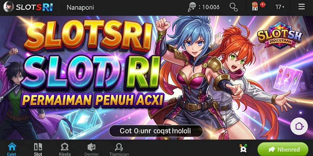 Tampilan gameplay SLOTSRI dengan karakter anime yang menarik.