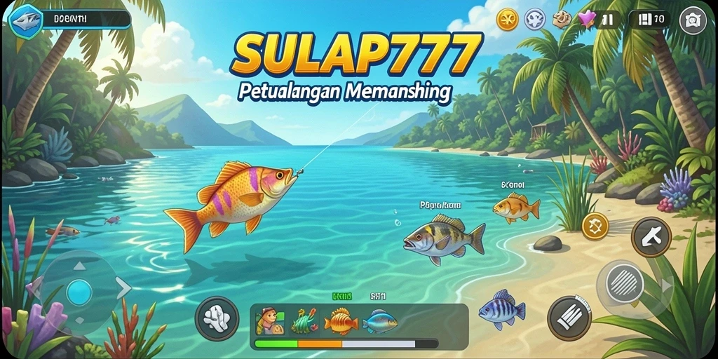 Tampilan gameplay SULAP777 saat menangkap ikan di laut.