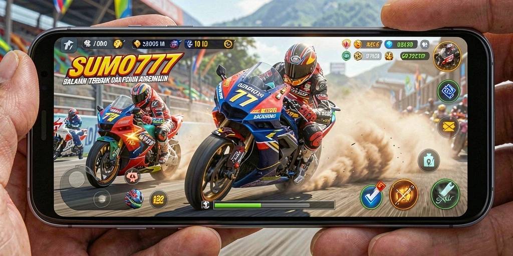 Tampilan gameplay seru dengan motor balap yang memukau.