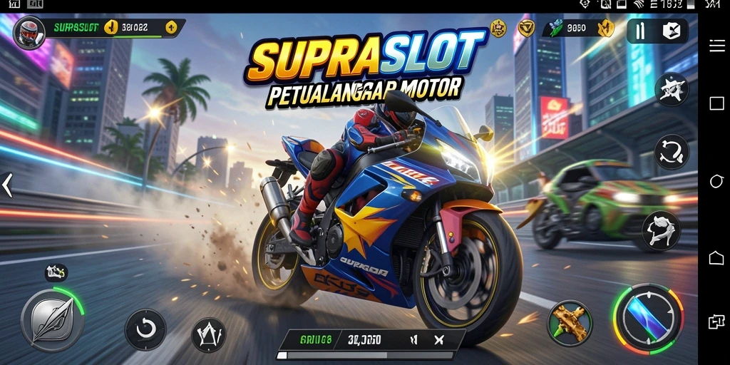 Gameplay balap motor yang mendebarkan di SUPRASLOT.