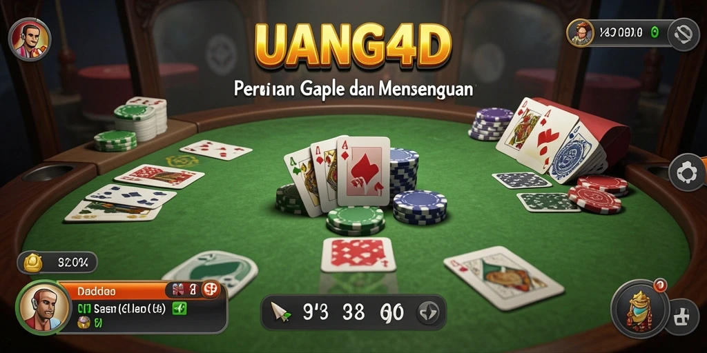 Tampilan gameplay seru dari UANG4D saat bermain Gaple.