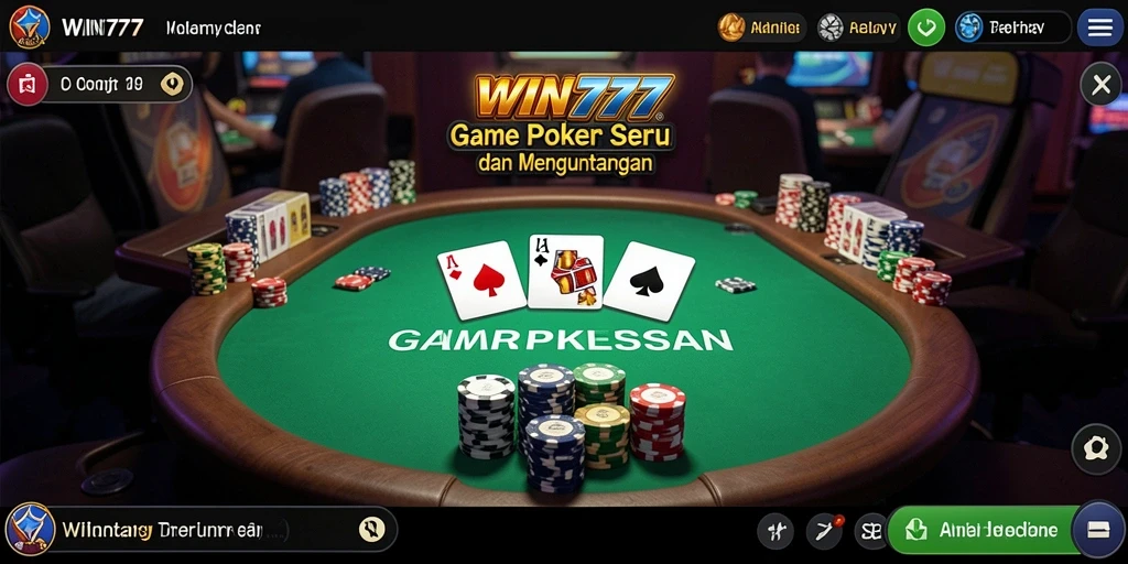 Tampilan utama gameplay WIN777 yang seru dalam Poker.